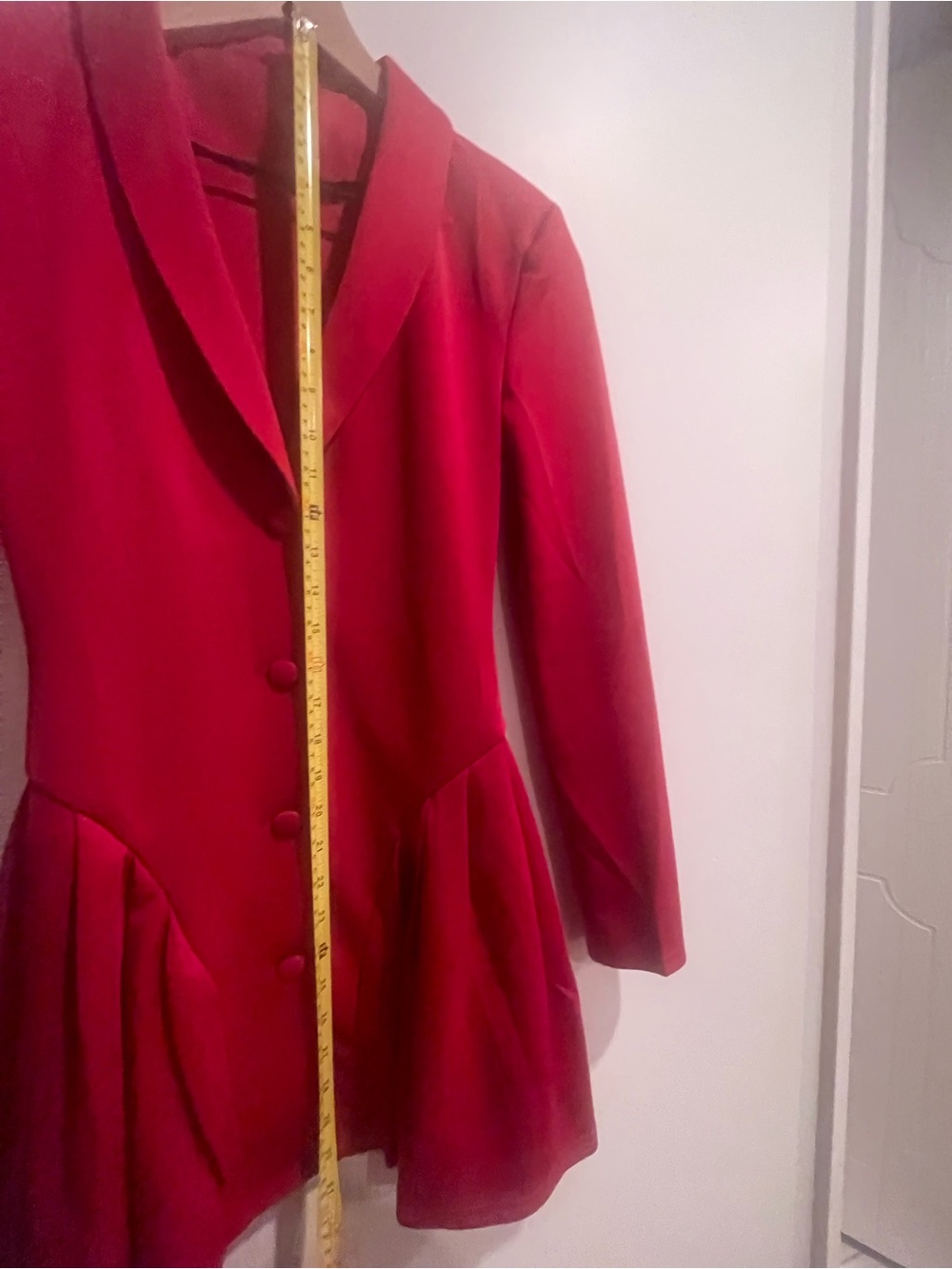 NEW NO TAGS Red Long Sleeve Tailored Custom dress NWOT XS Petite RUNS VERY SMALL - Picture 2 of 14